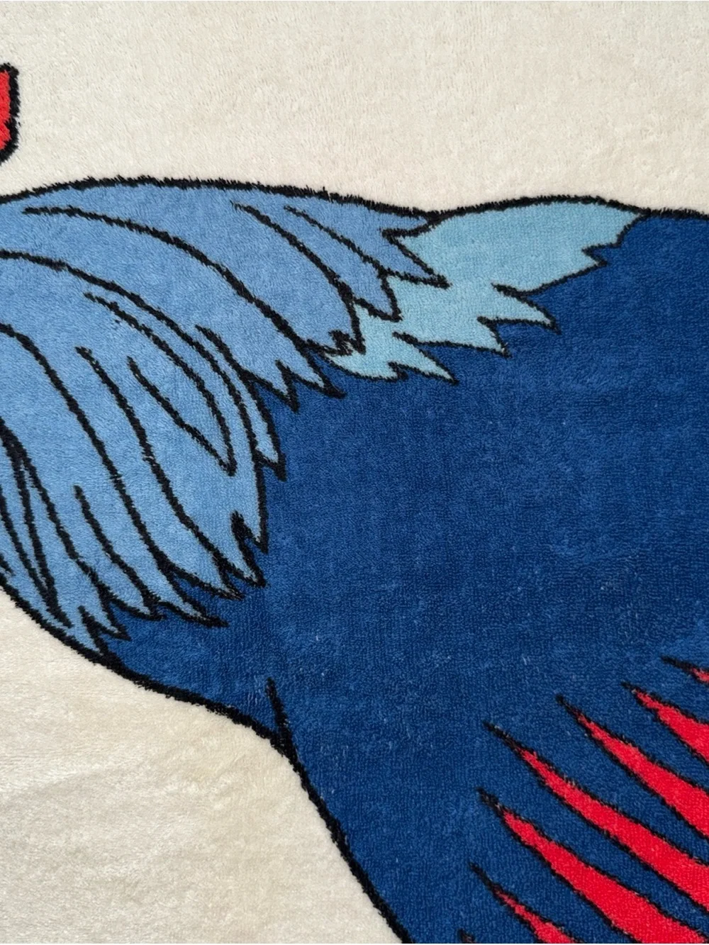 AUTHENTIC HERMES PARIS vintage RARE”COQ”(ROOSTER)Terry cloth cotton beach towel